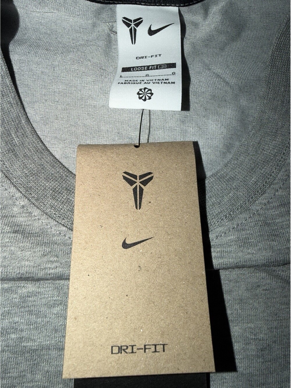 Nike Men’s Size Large (Loose) Kobe Dri-Fit Basketball T-Shirt Dark Grey Heather - Picture 14 of 15